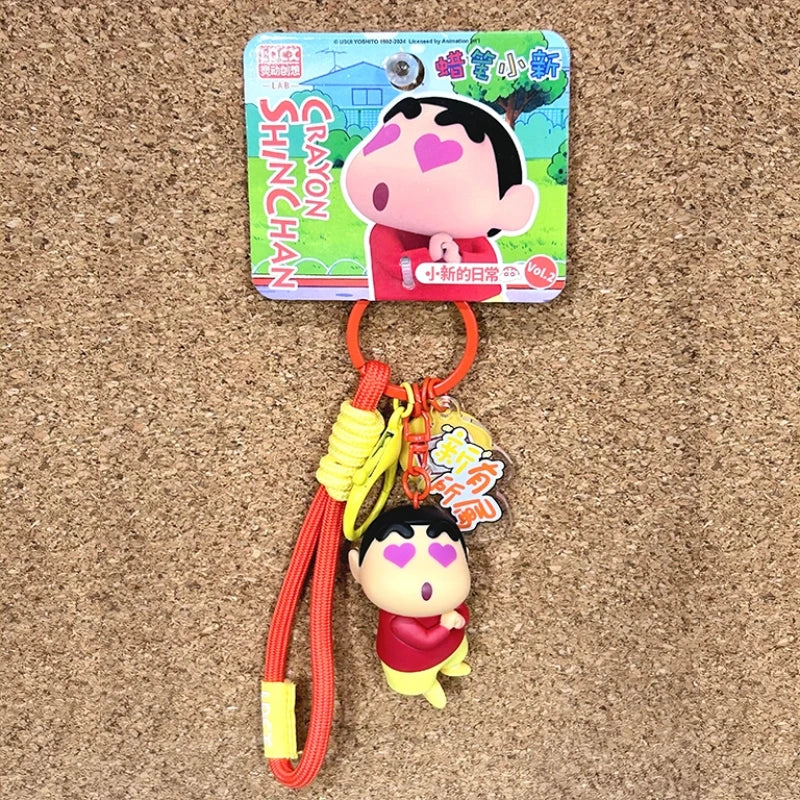 Crayon Shin-Chan Keychain Anime Little New Day Figure Bag Pendant Cartoon Key Chain Accessories Toys for Kids Gift