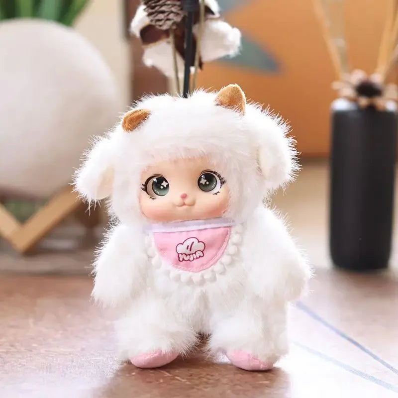 Cartoon Cute Vinyl Animal Plush Doll Stuffed Toys Keychain Lanyard Backpack Pendant Bag Hang Couple Ornaments Ragdoll Kids Gifts