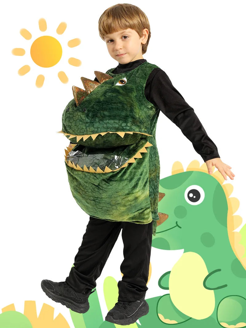 Halloween Costume Sports Dinosaur Doll Costume Role-playing Children Cosplay Green Dinosaur Head