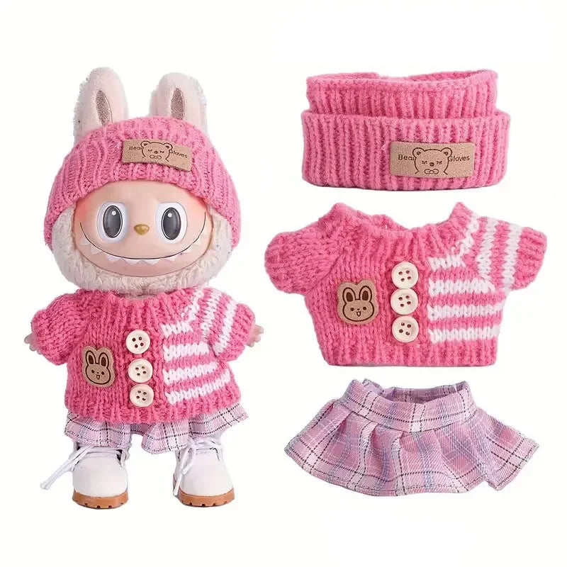 17cm doll clothes and skirt universal V1 V2 V3 for Labubu doll clothing DIY suit Cute girl birthday gift children toys