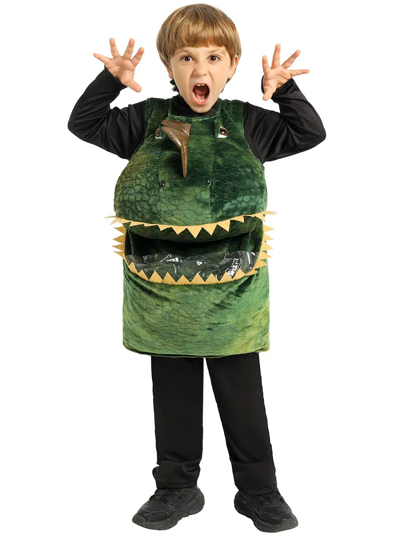 Halloween Costume Sports Dinosaur Doll Costume Role-playing Children Cosplay Green Dinosaur Head