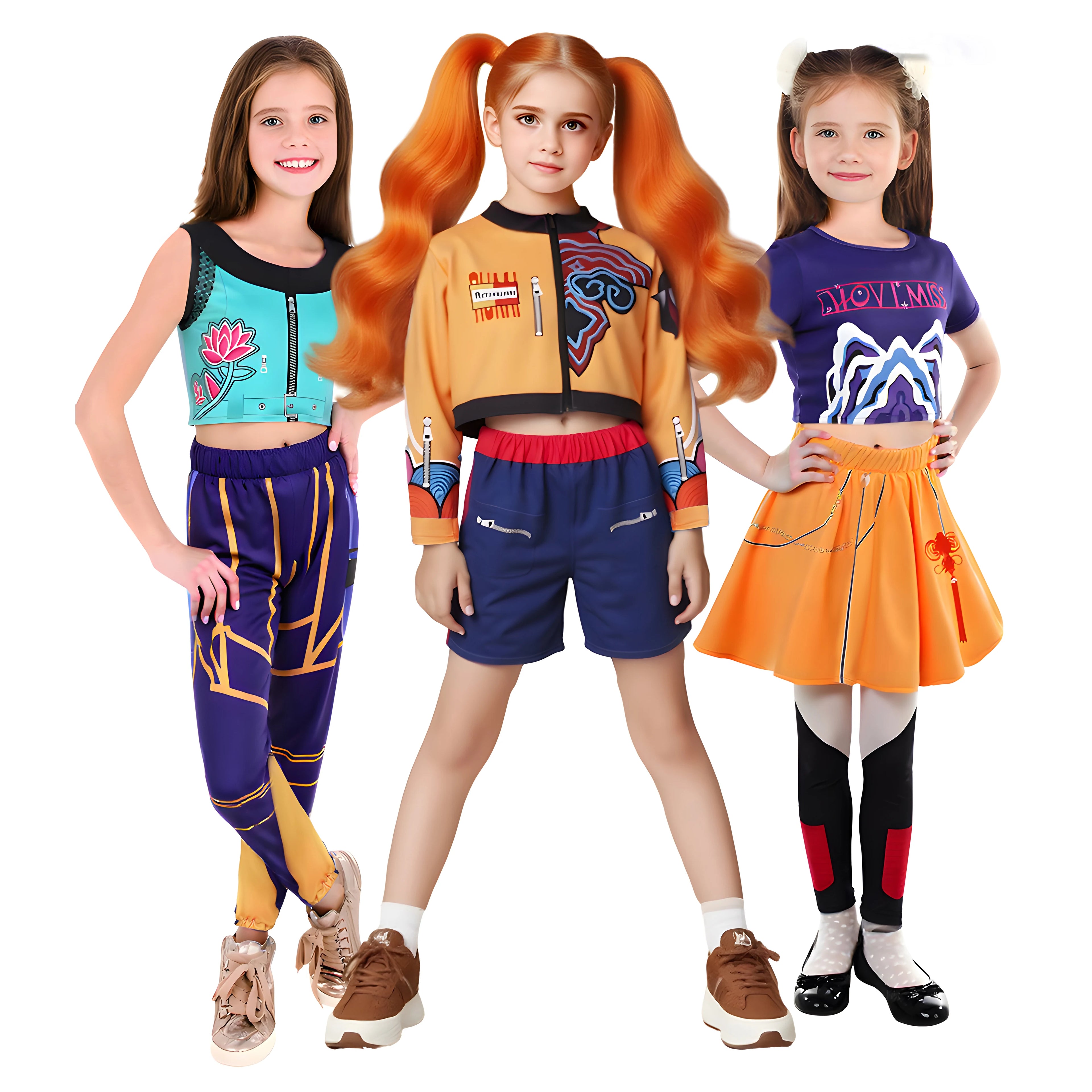 Anime Movie Kids Kpop Demon Hunter Cosplay Rumi Zoey Mira Cosplay Suit Clothes KPop Rumi Zoey Cosplay Costume 3D Print Costume