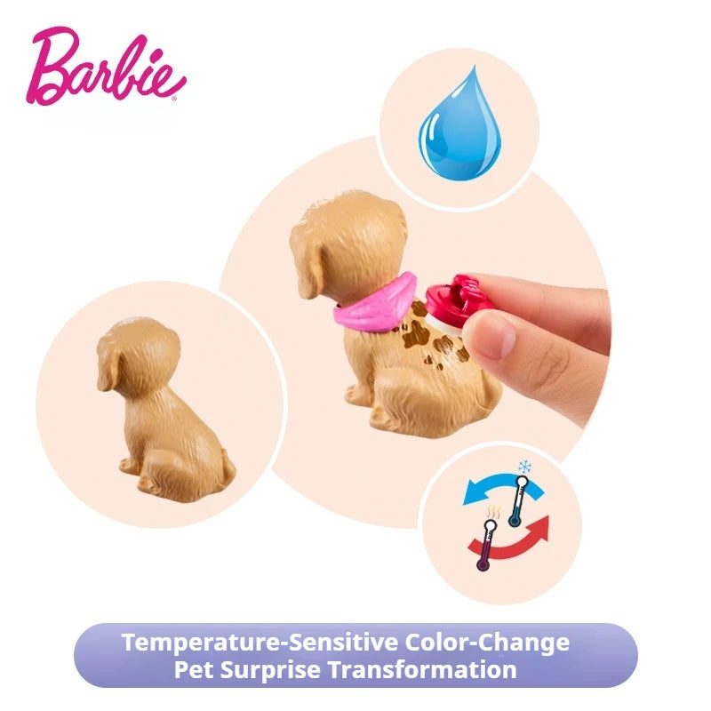 Barbie Doll Pet Store Set Fun Professional Experience Rich Accessories Fashion Matching DIY Girls Children Play Home Toy Gifts