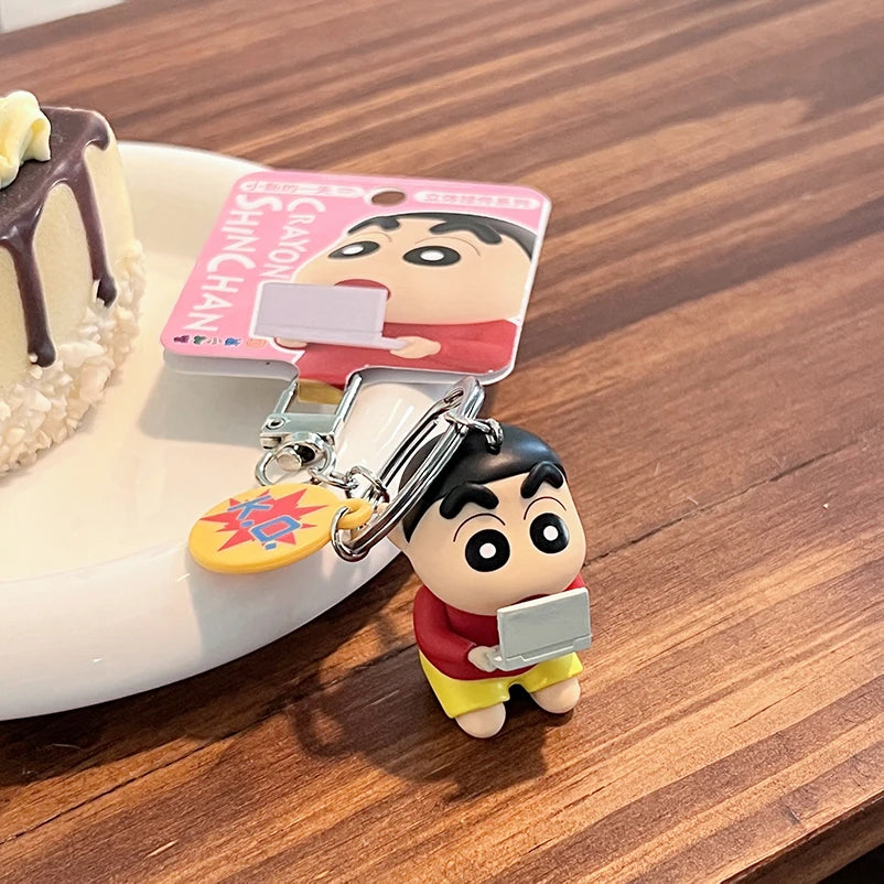 Crayon Shin-Chan Keychain Anime Little New Day Figure Bag Pendant Cartoon Key Chain Accessories Toys for Kids Gift