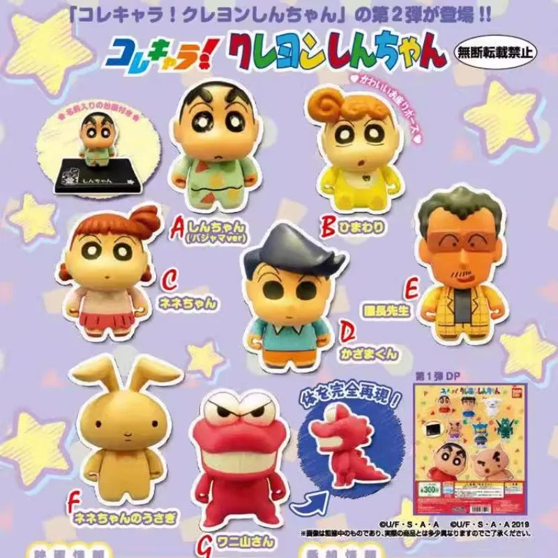 Hot Crayon Shin Chan Cartoon Character Mini Gashapon Figures Collectible Anime Desktop Decor Kid Toys Birthday Gift