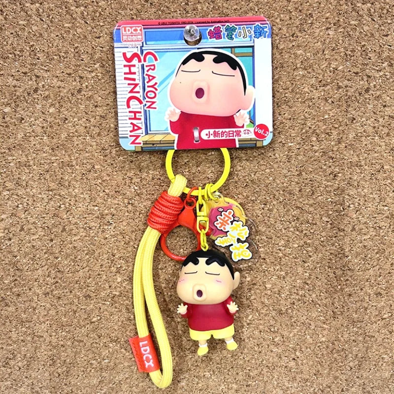 Crayon Shin-Chan Keychain Anime Little New Day Figure Bag Pendant Cartoon Key Chain Accessories Toys for Kids Gift