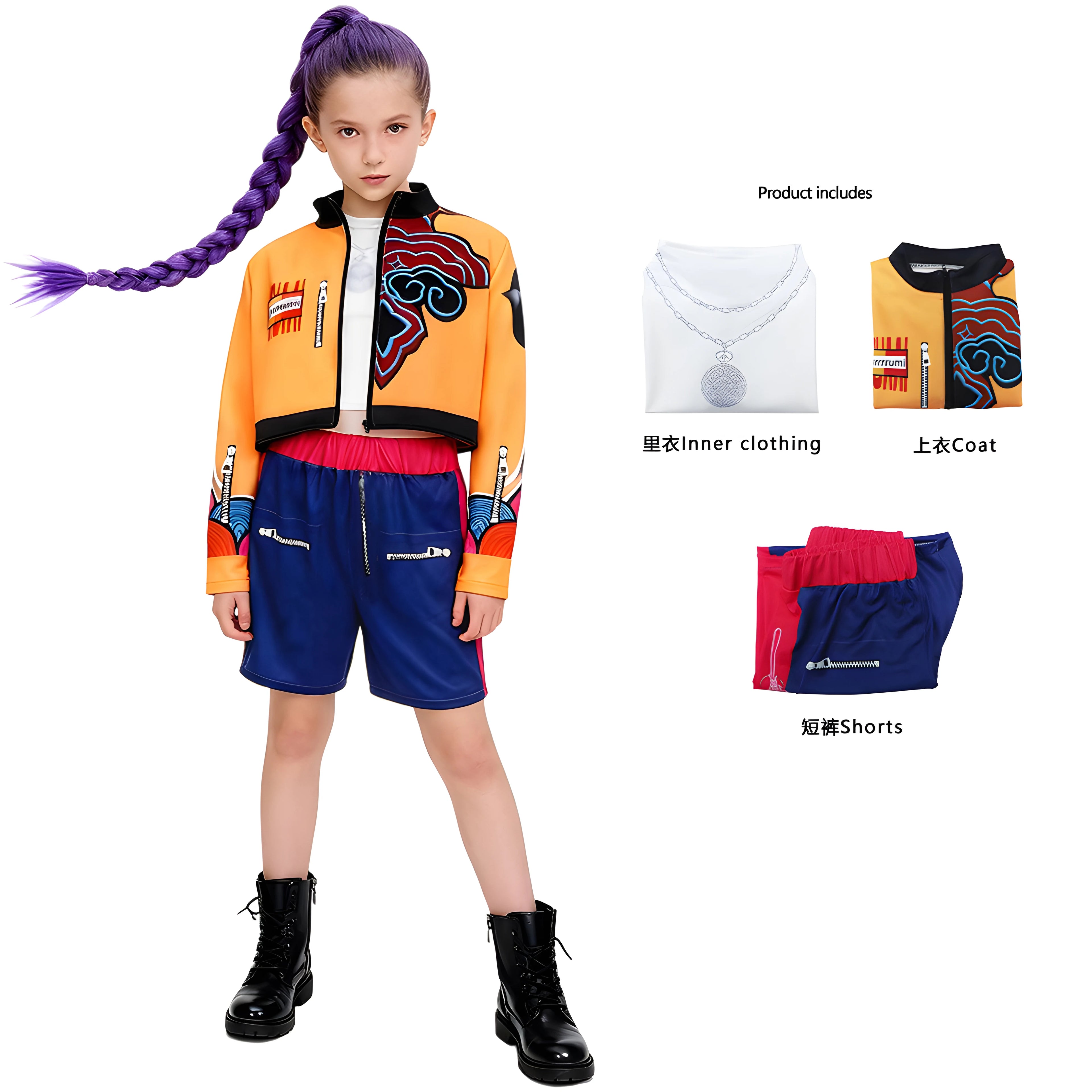 Anime Movie Kids Kpop Demon Hunter Cosplay Rumi Zoey Mira Cosplay Suit Clothes KPop Rumi Zoey Cosplay Costume 3D Print Costume