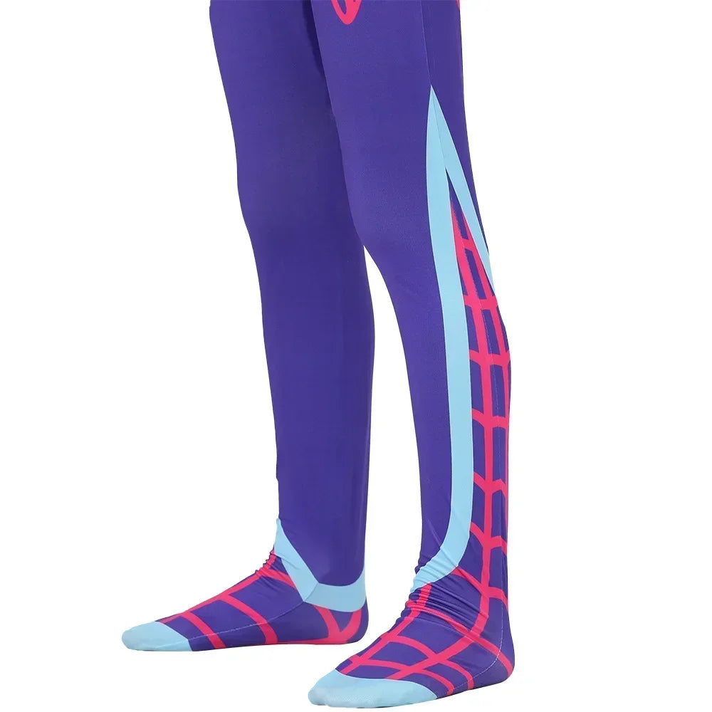Adult Kids Gwen Stacy Spider Costume Gwenstacy Cosplay Superhero Bodysuit Jumpsuit Women Girls Halloween Christmas Clothes Gift