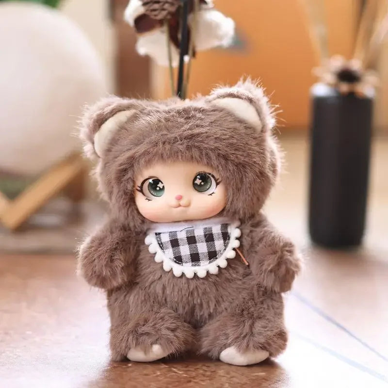 Cartoon Cute Vinyl Animal Plush Doll Stuffed Toys Keychain Lanyard Backpack Pendant Bag Hang Couple Ornaments Ragdoll Kids Gifts