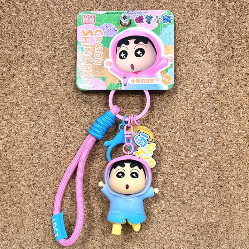 Crayon Shin-Chan Keychain Anime Little New Day Figure Bag Pendant Cartoon Key Chain Accessories Toys for Kids Gift