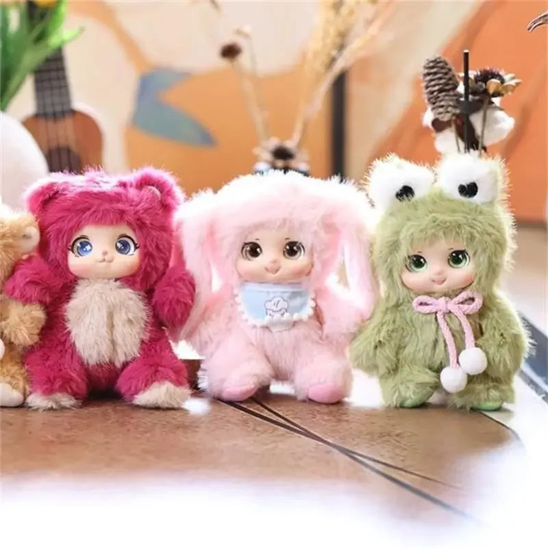 Cartoon Cute Vinyl Animal Plush Doll Stuffed Toys Keychain Lanyard Backpack Pendant Bag Hang Couple Ornaments Ragdoll Kids Gifts