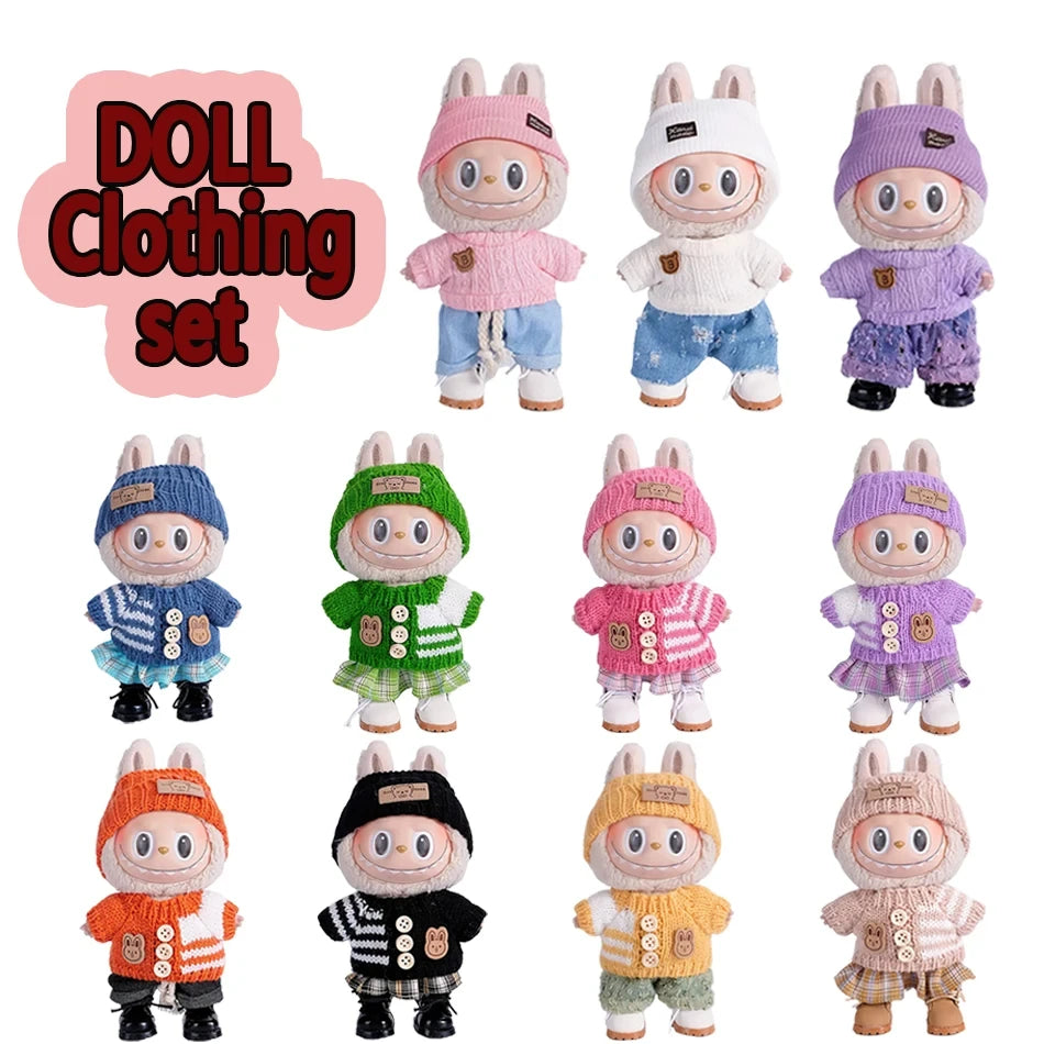 17cm doll clothes and skirt universal V1 V2 V3 for Labubu doll clothing DIY suit Cute girl birthday gift children toys
