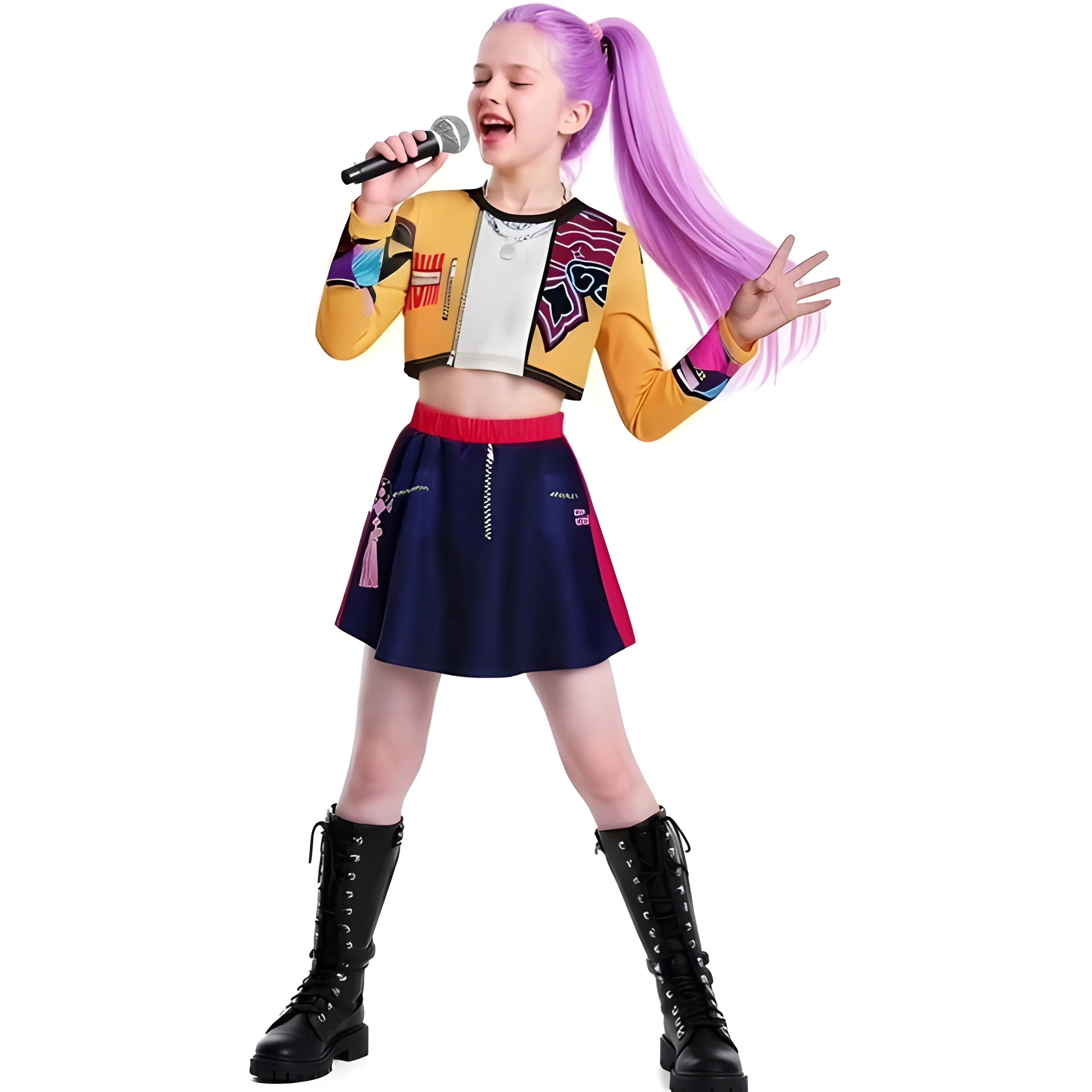 Anime Movie Kids Kpop Demon Hunter Cosplay Rumi Zoey Mira Cosplay Suit Clothes KPop Rumi Zoey Cosplay Costume 3D Print Costume