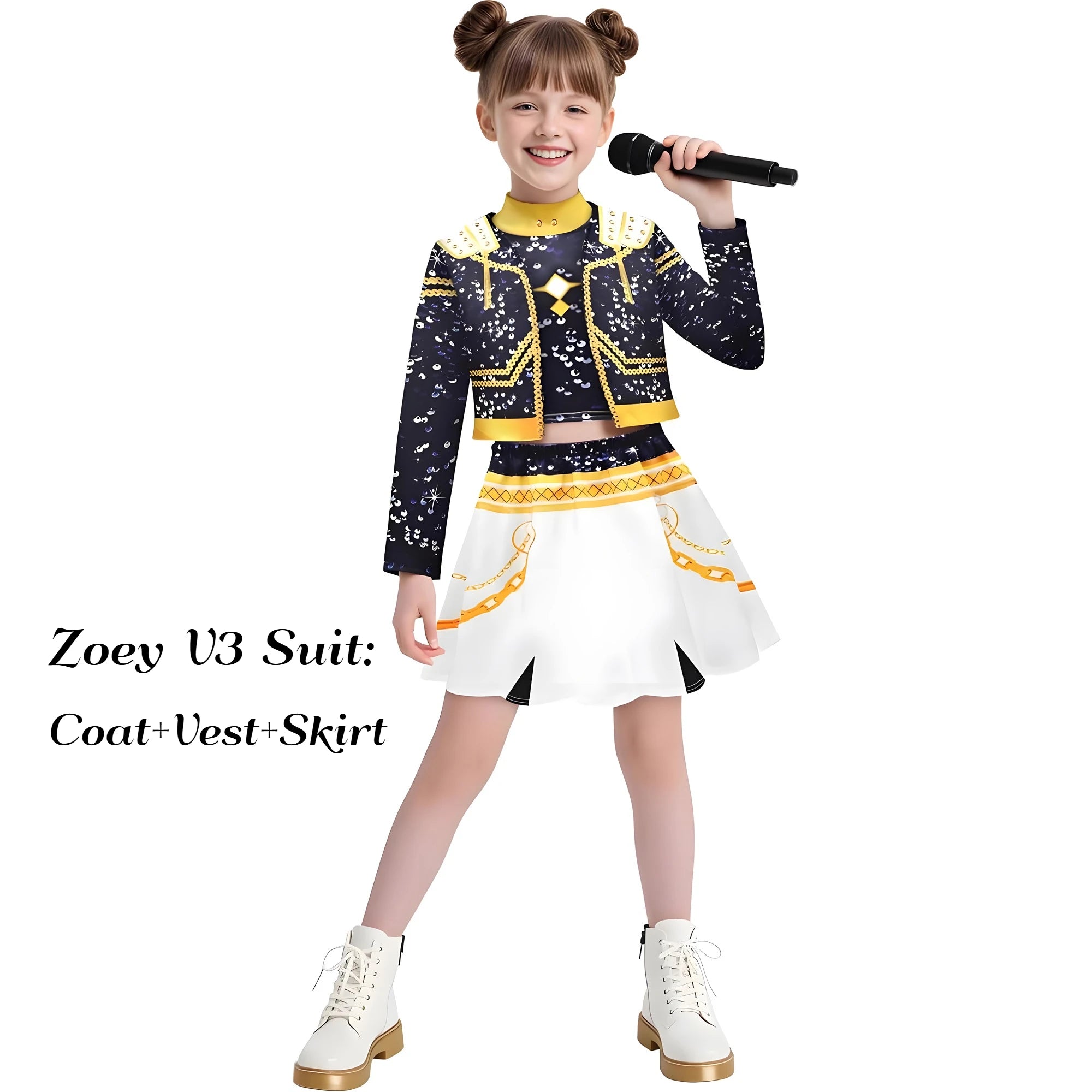Anime Movie Kids Kpop Demon Hunter Cosplay Rumi Zoey Mira Cosplay Suit Clothes KPop Rumi Zoey Cosplay Costume 3D Print Costume