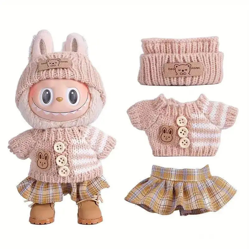 17cm doll clothes and skirt universal V1 V2 V3 for Labubu doll clothing DIY suit Cute girl birthday gift children toys