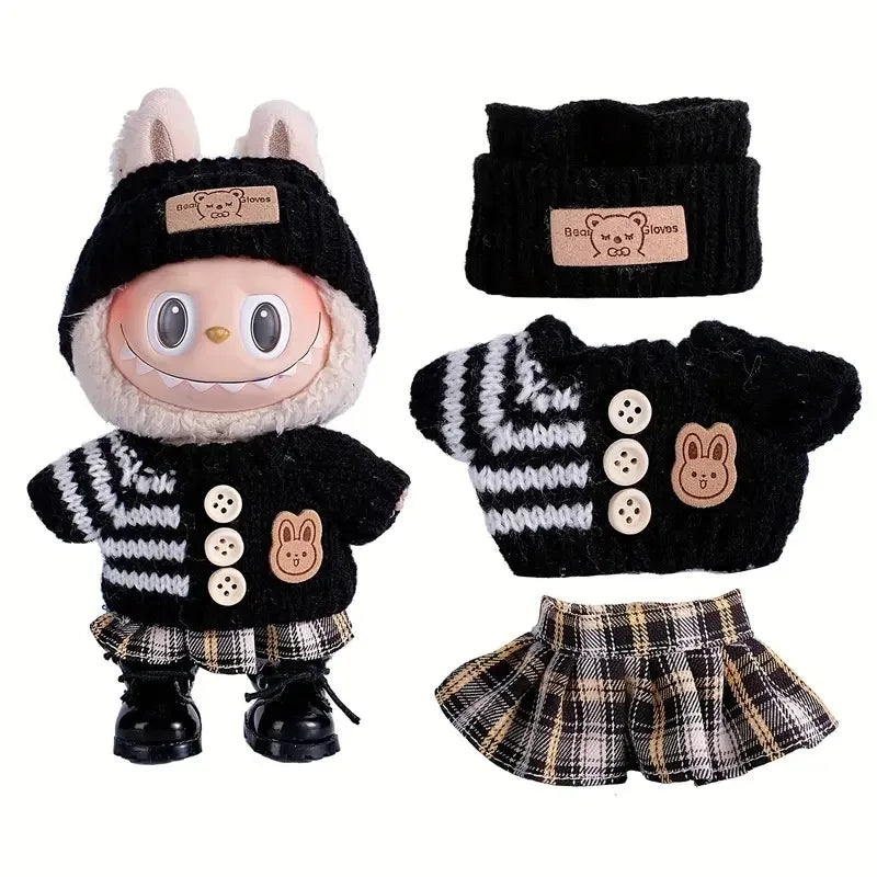 17cm doll clothes and skirt universal V1 V2 V3 for Labubu doll clothing DIY suit Cute girl birthday gift children toys