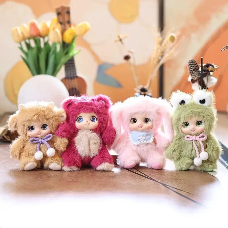 Cartoon Cute Vinyl Animal Plush Doll Stuffed Toys Keychain Lanyard Backpack Pendant Bag Hang Couple Ornaments Ragdoll Kids Gifts