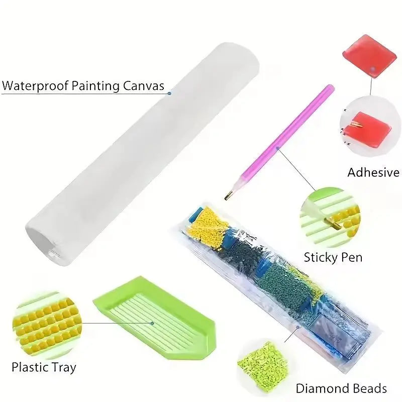 1PC Kids & Adults Cute Cartoon Smiling Tow Truck 5D Diamond Painting Kit, DIY Full Drill Vehicle Character Diamond Art, Crystal