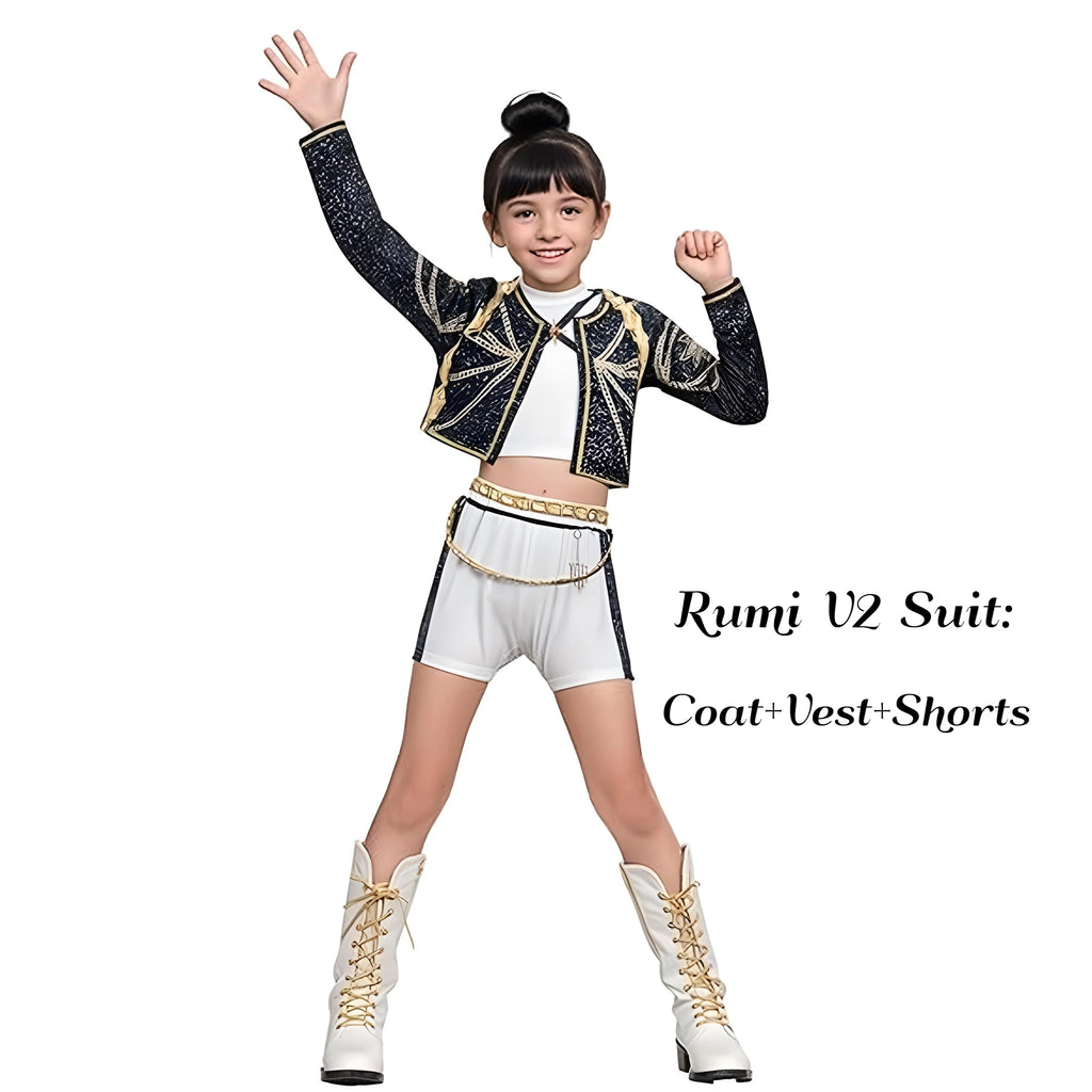 Anime Movie Kids Kpop Demon Hunter Cosplay Rumi Zoey Mira Cosplay Suit Clothes KPop Rumi Zoey Cosplay Costume 3D Print Costume