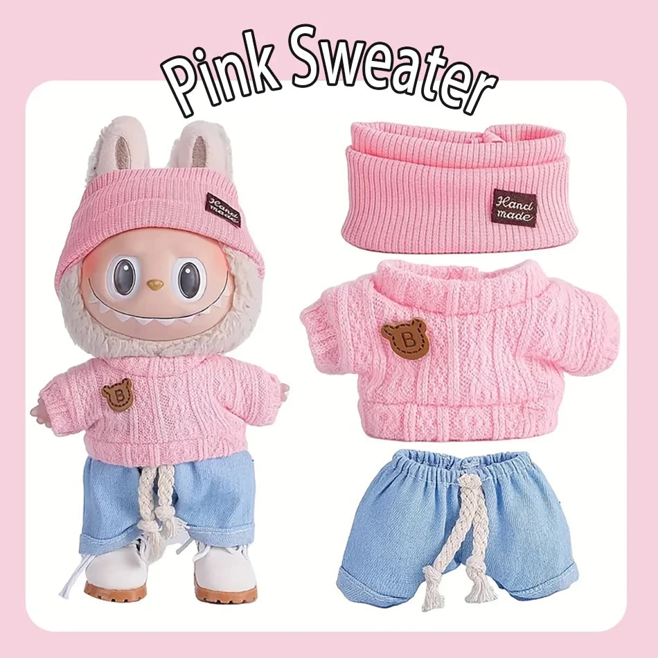 17cm doll clothes and skirt universal V1 V2 V3 for Labubu doll clothing DIY suit Cute girl birthday gift children toys