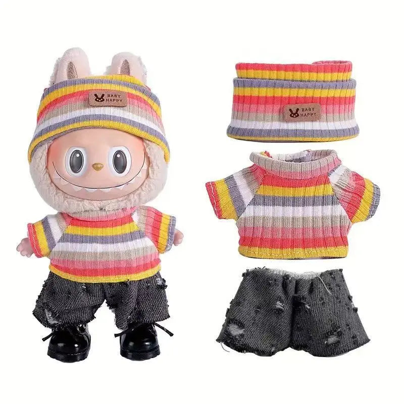 17cm doll clothes and skirt universal V1 V2 V3 for Labubu doll clothing DIY suit Cute girl birthday gift children toys