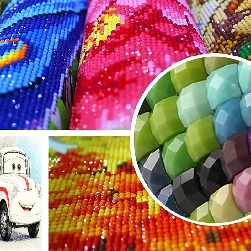 1PC Kids & Adults Cute Cartoon Smiling Tow Truck 5D Diamond Painting Kit, DIY Full Drill Vehicle Character Diamond Art, Crystal