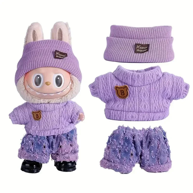 17cm doll clothes and skirt universal V1 V2 V3 for Labubu doll clothing DIY suit Cute girl birthday gift children toys